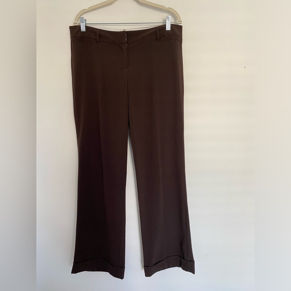 Miss Bisou Women's Brown Dress Pants Trousers Jrs. Sz‎ 13 Chocolate Dark Brown